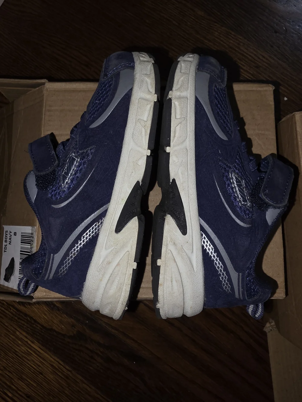 Kids Athletic Sneakers - Navy and Silver
